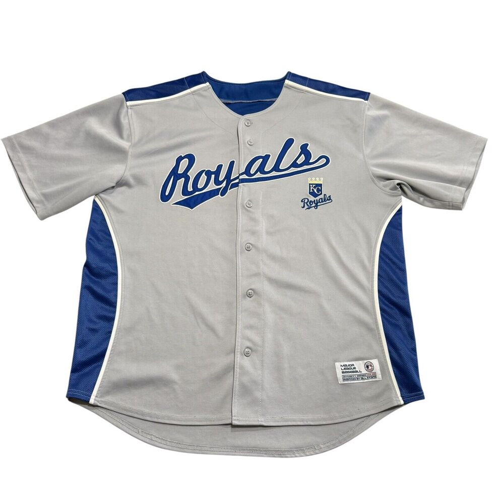 KC Royals Mens XL 46-48Jersey Dynasty Series Stitched Team Logo Kansas City MLB
